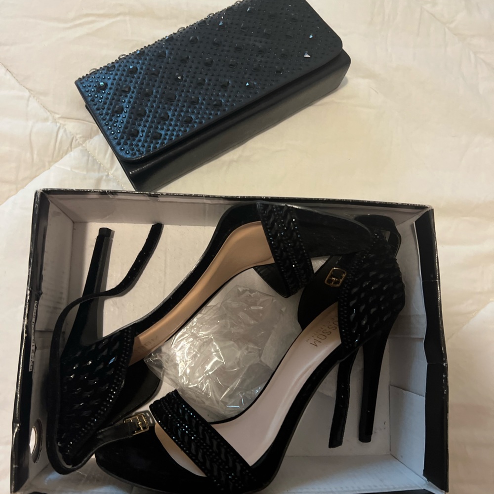 Black Prom shoes and handbag
